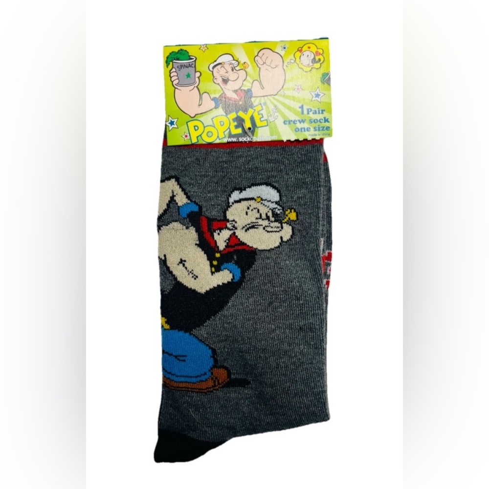 POPEYE Gray Crew Socks